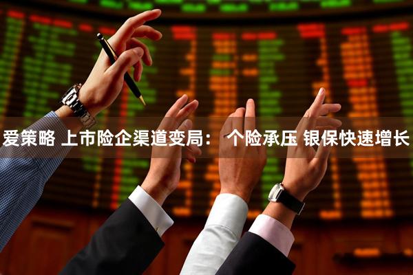 爱策略 上市险企渠道变局： 个险承压 银保快速增长